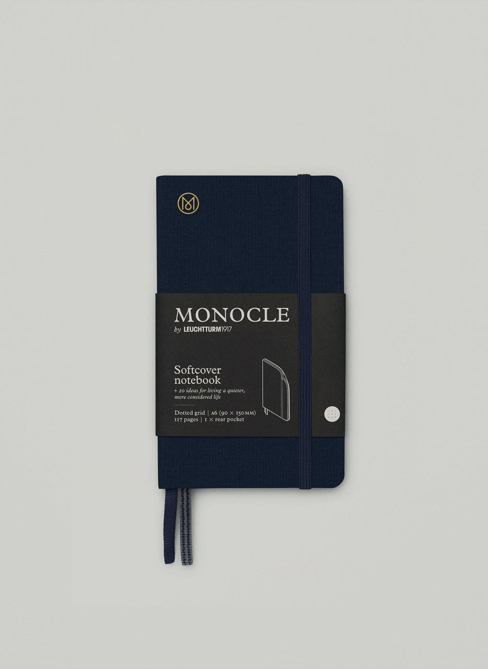 Softcover Notebook Monocle, Dotted grid, A6, Navy