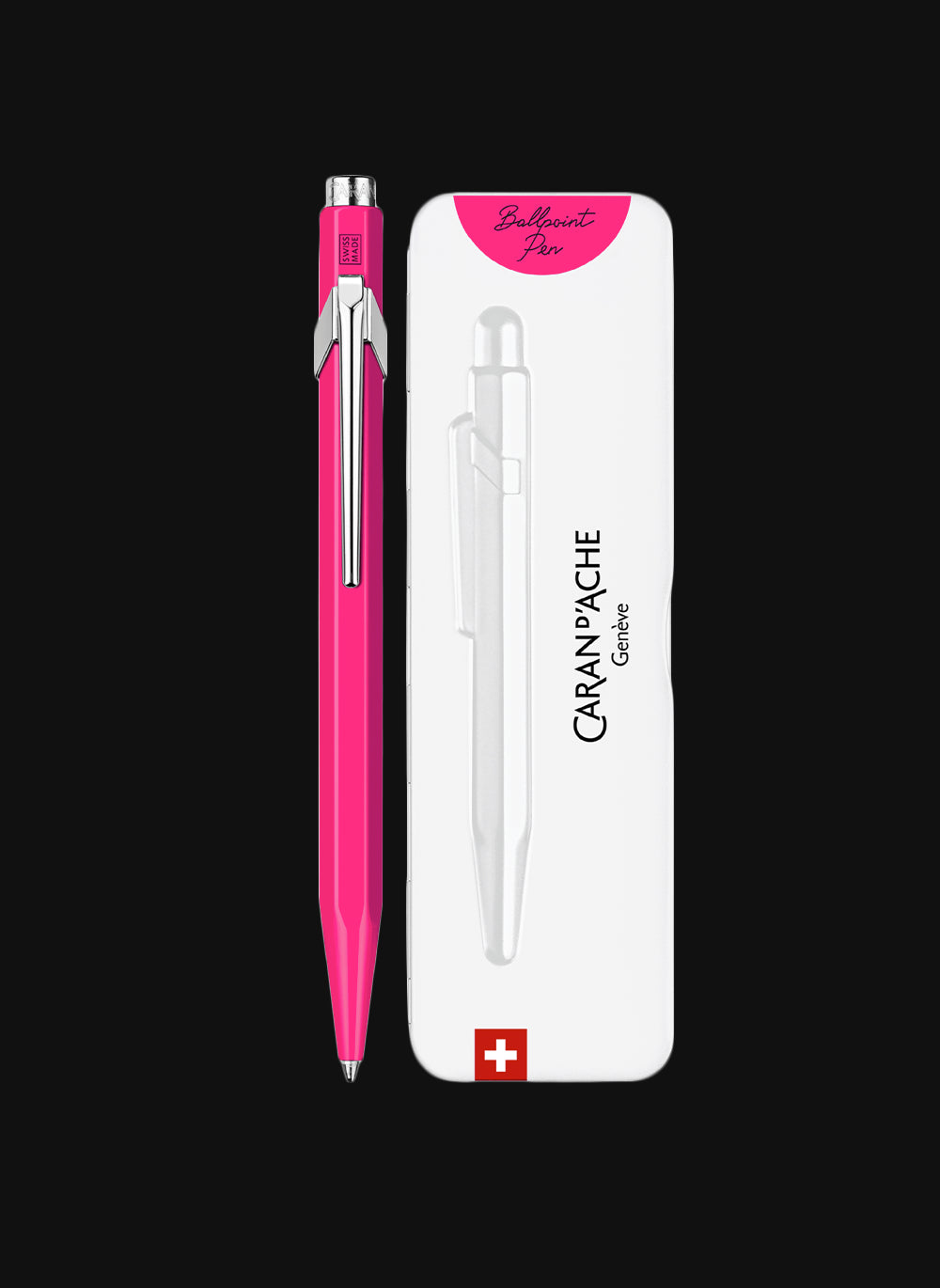 CARAN D'ACHE Popline Fluorescent Pink Ballpoint Pen