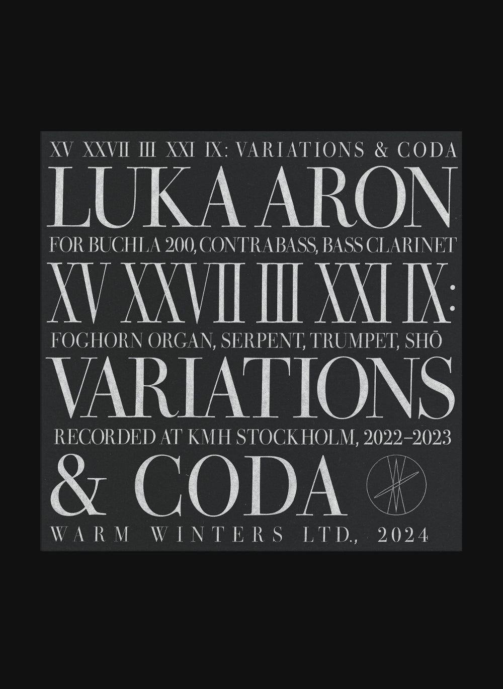 Luka Aron – XV XXVII III XXI IX: Variations & Coda