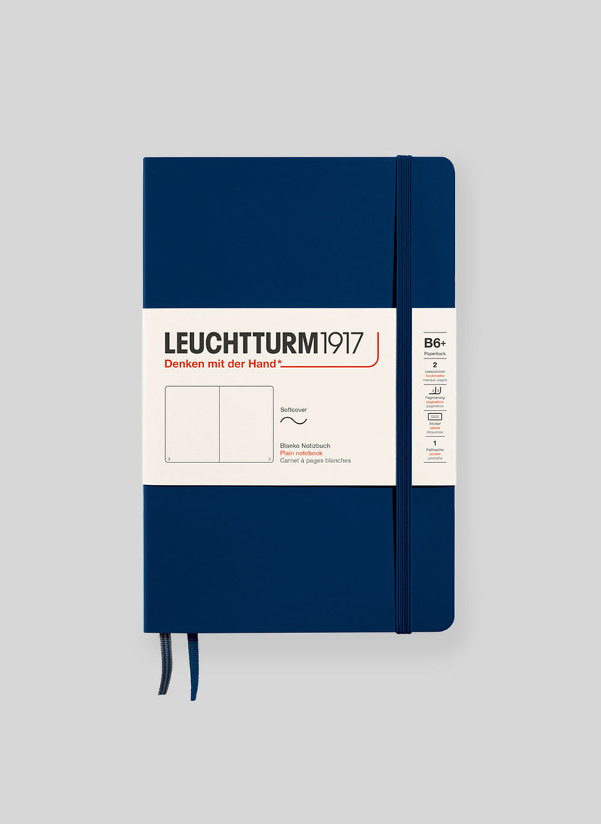 Softcover Notebook Leuchtturm1917, Plain, B6+, Navy