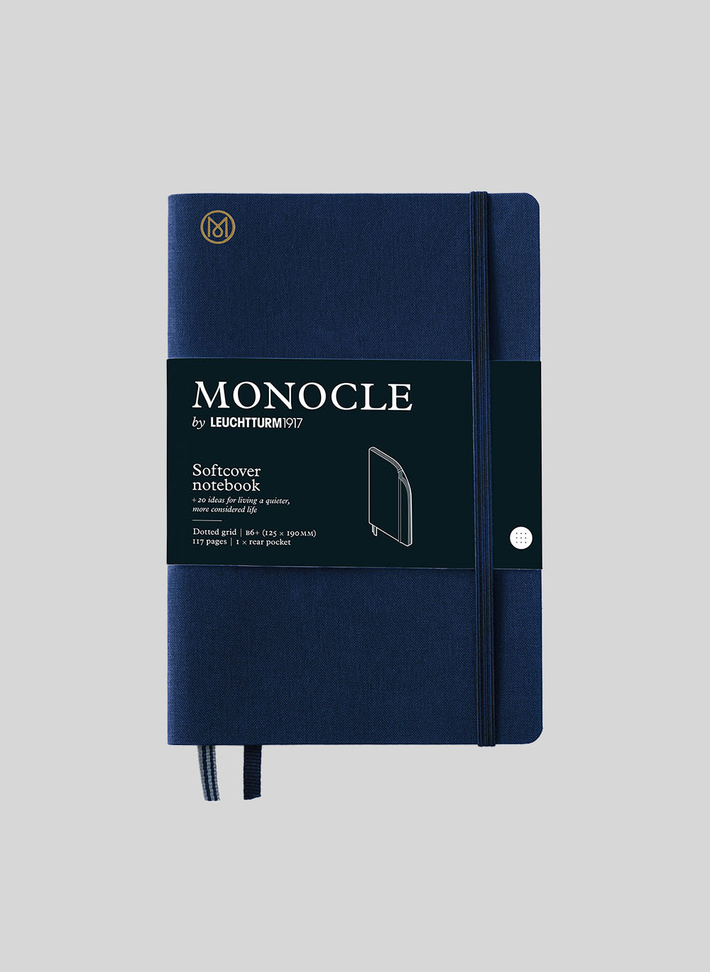 Softcover Notebook Monocle, Dotted grid, B6+, Navy