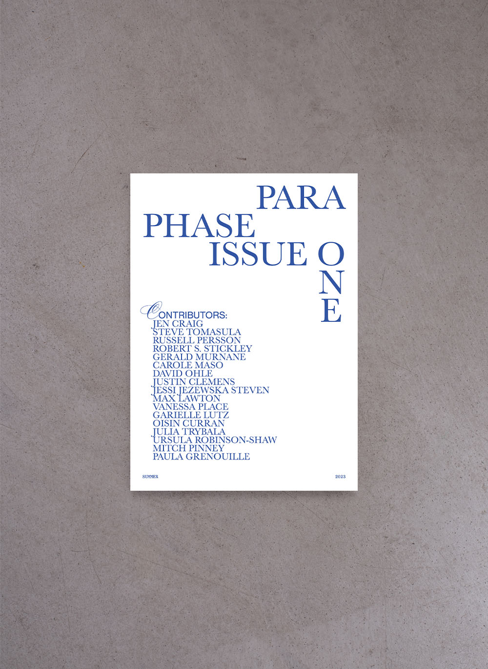 Paraphase Journal #1 Literary Magazine