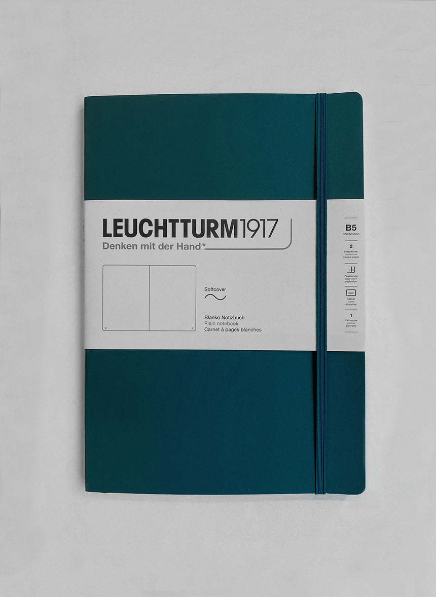 Softcover Notebook Leuchtturm1917, Plain, B5, Pacific Green